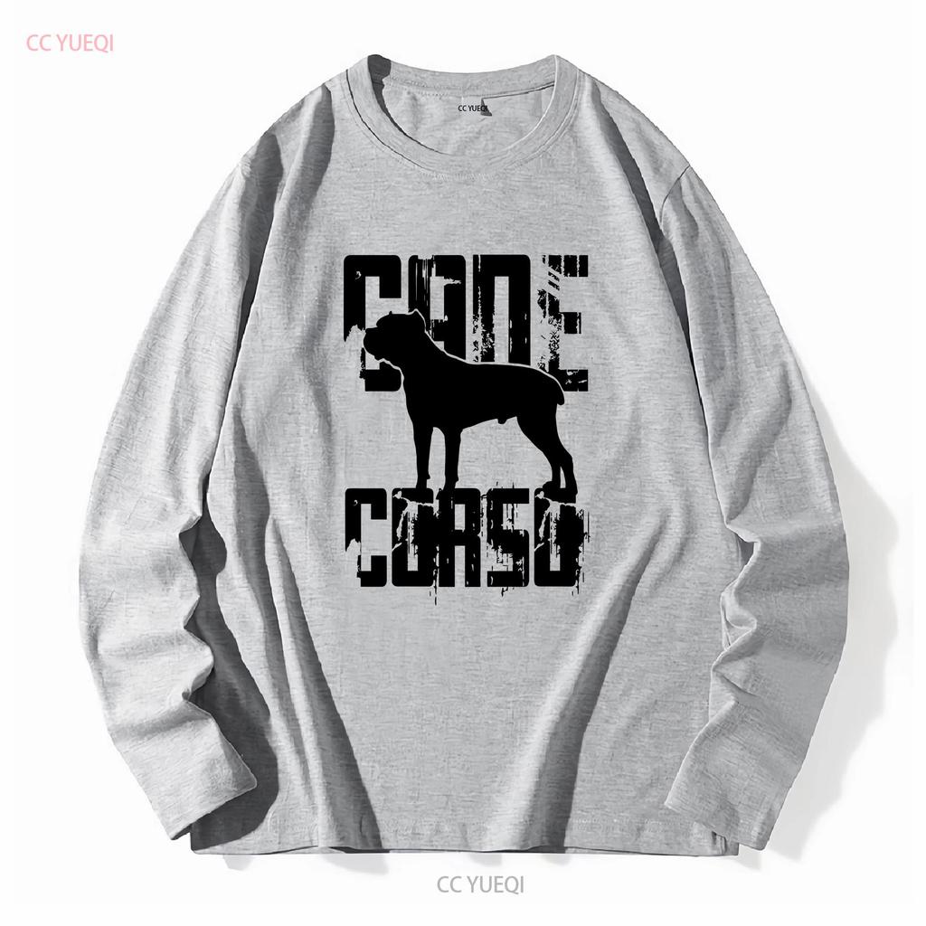 Cane Corso logo grey T Shirt top tee dog design mens sizes vintage Washed Top For Everyday Wear graphic Casual homme Unisex