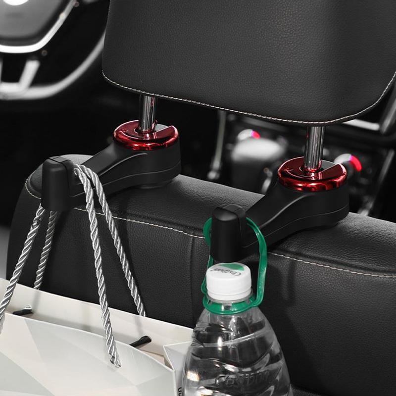 Car seat hook with phone holder, multifunctional and hidden 2-in-1 car seat hook with phone holder, universal rear headrest hook