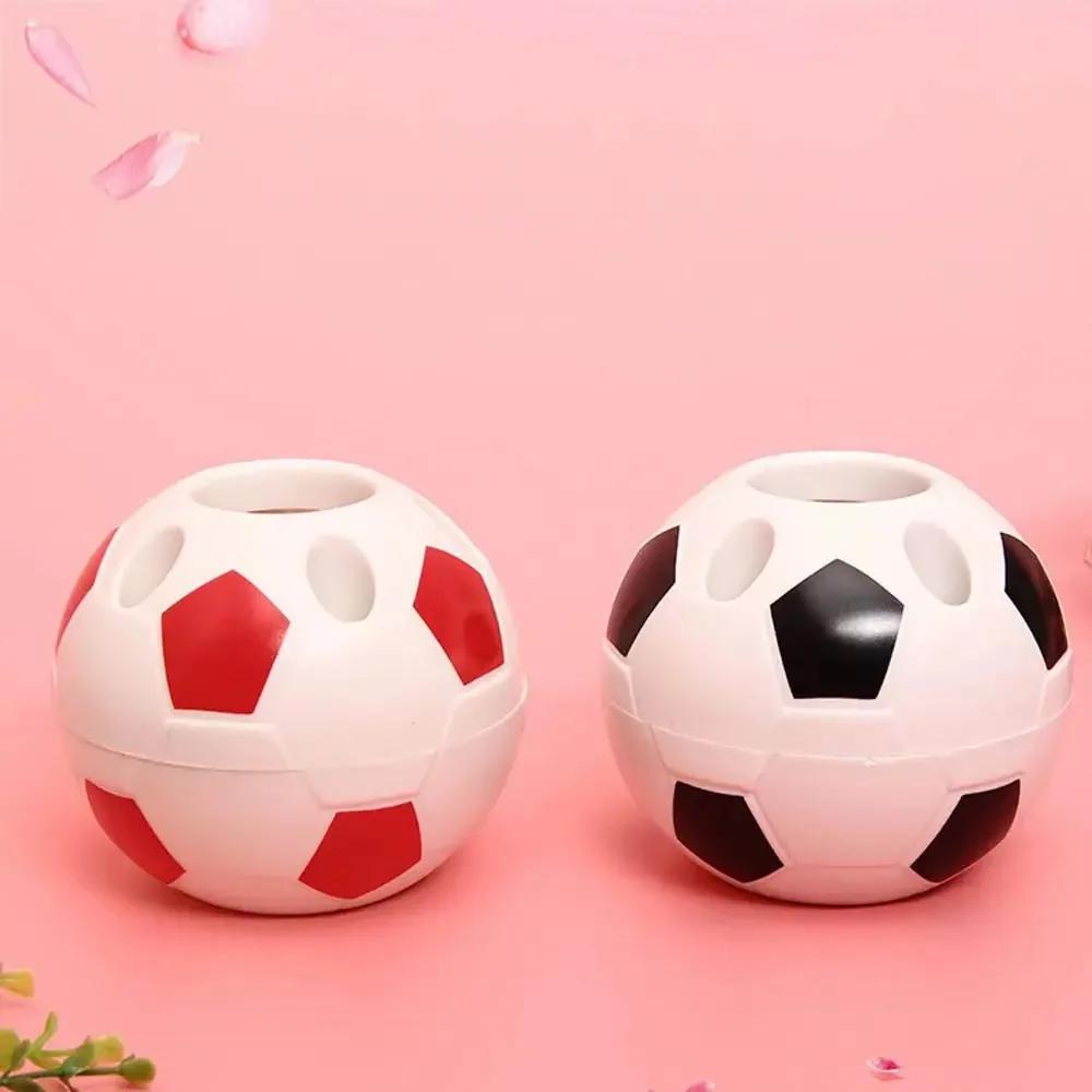 Round Football-Shaped Multifunctional Plastic Pen Holder for Students and Office Use