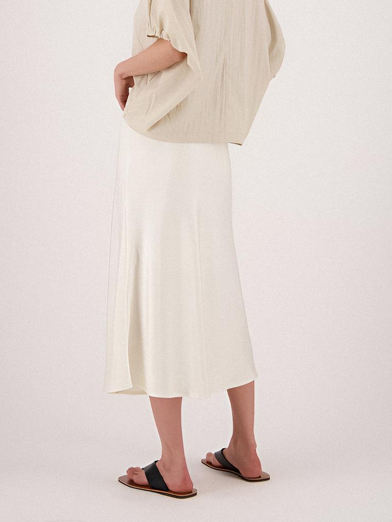 ACUD Satin A-Line Skirt_White