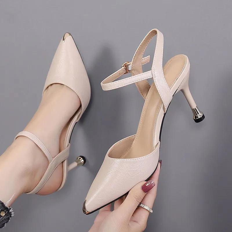 Women Cute Light Weight Black Patent Leather Spring & Summer Hollow Out Stiletto Heel Shoes Lady Beige Pumps Ab614