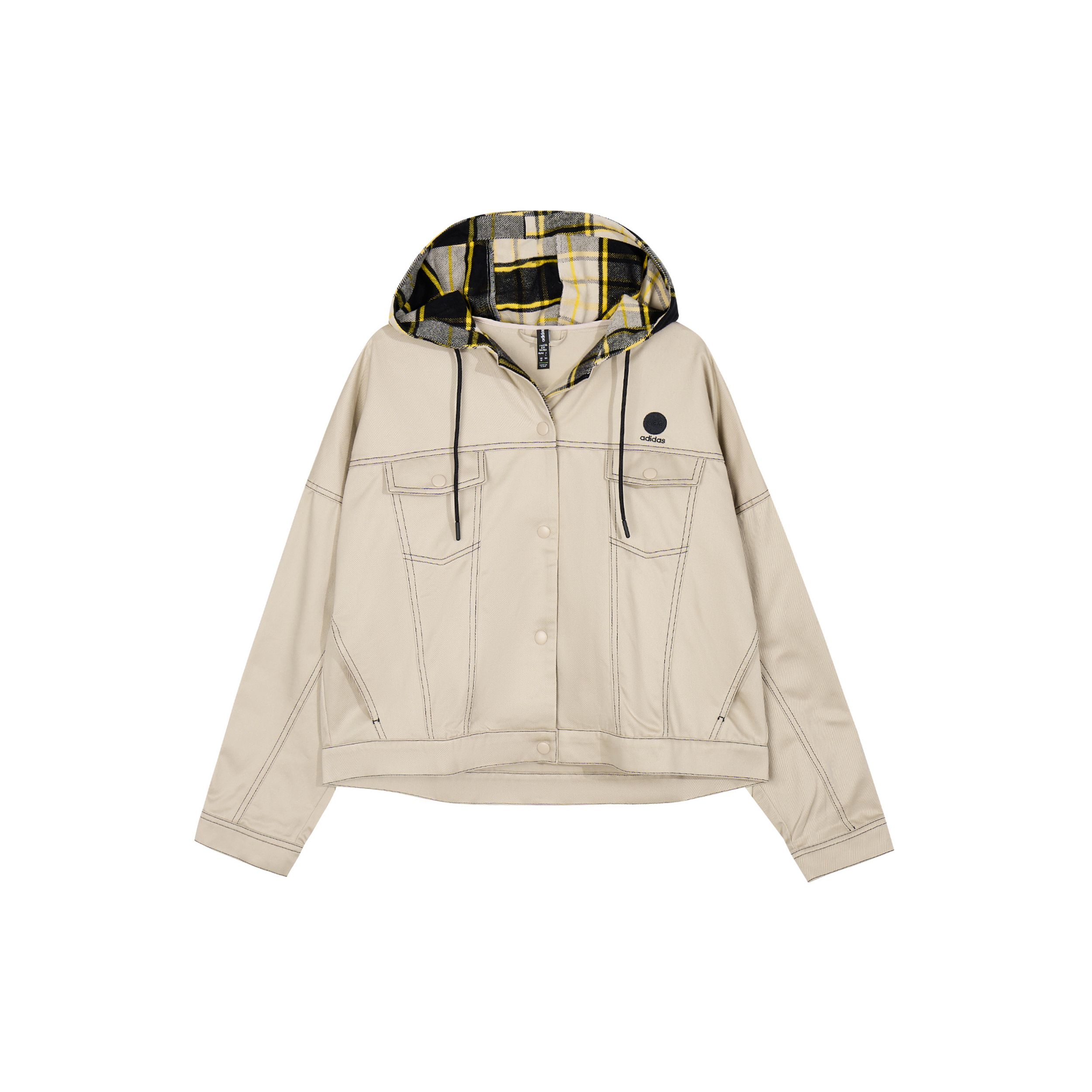 Adidas Neo CESP Casual Hooded Windbreaker Jacket Women Beige IA6892 L