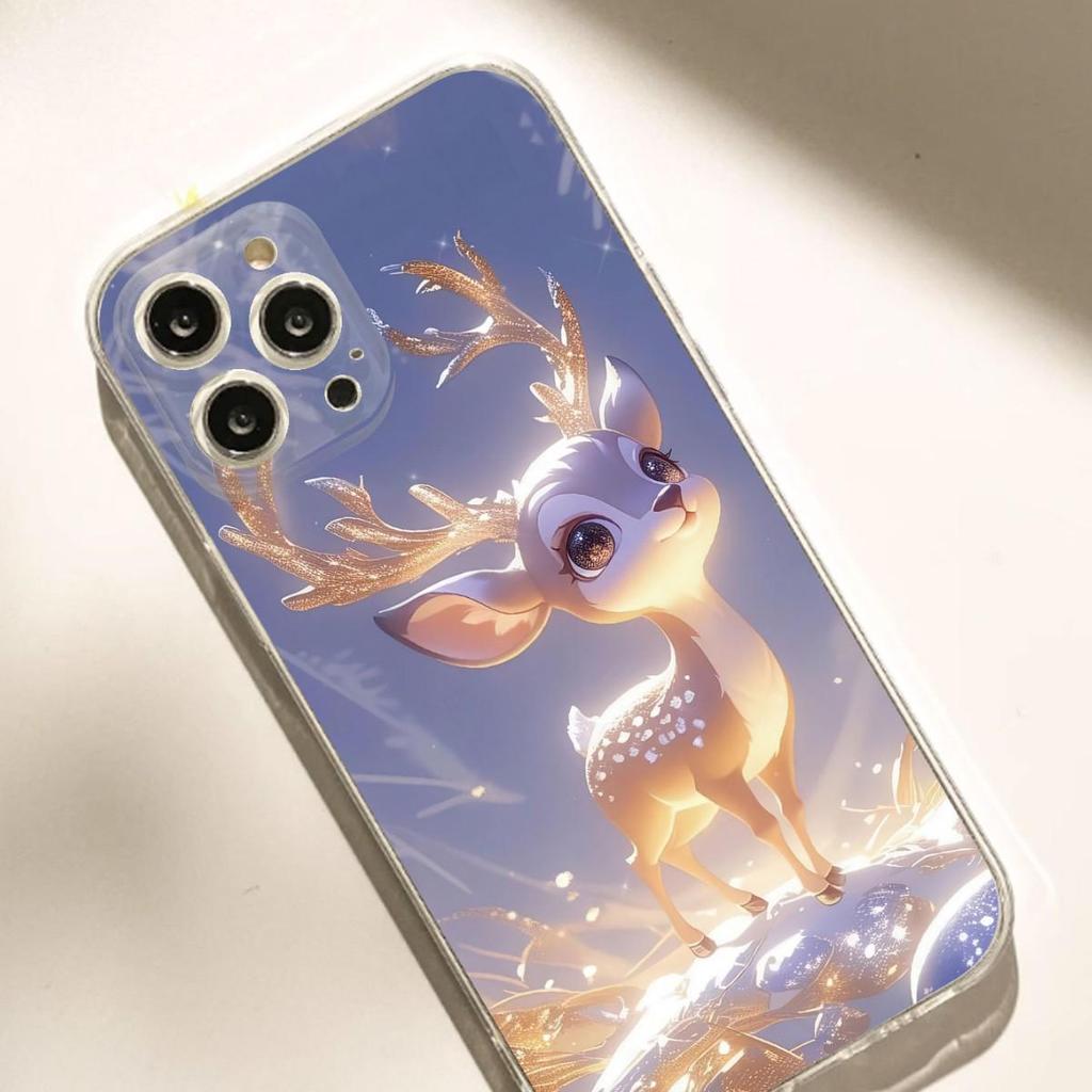Dreamy Deer Transparent Anti-fall Case for iPhone 15/16/17 Promax/14