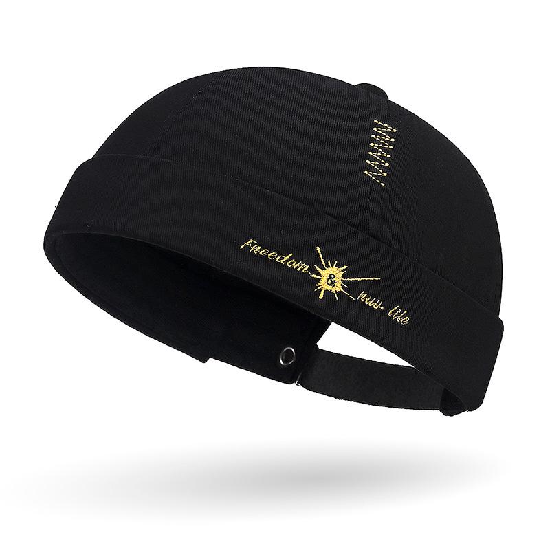 Unisex Trendy Hip Hop Embroidered Tang Hat - Versatile Spring Brimless Style