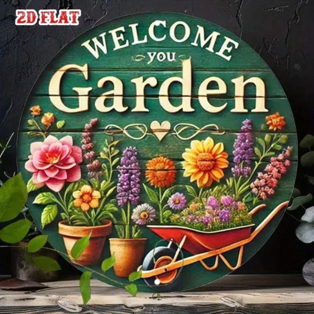 Vintage Metal Wall Art Floral Garden Decor for Home Cafe