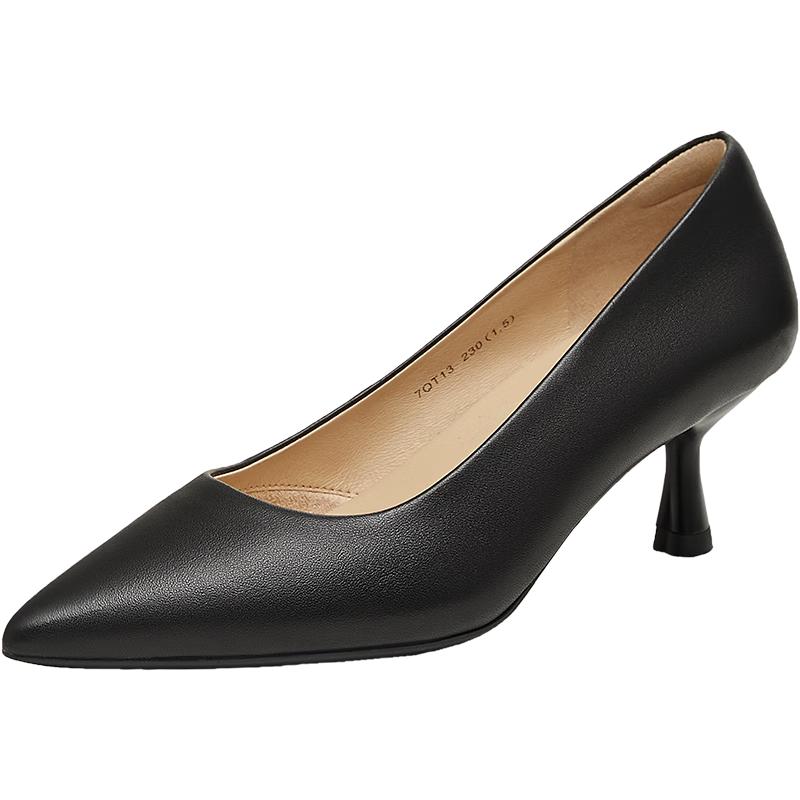 TATA Women s Genuine Leather Slip-On High Heels 37