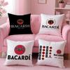 B-Bacardi Logo Cushion Cover Plush Fabric Soft Double-Sided Printed Invisible Zipper Sofa Pillow Case Home Decor