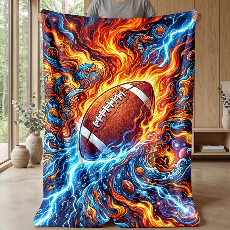 Electric Football Fire 3 Theme blanket Lightweight Warm Flannel Blanket Decorative Throw Blanket for Home Decoration