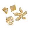 2025 New European & American Irregular Alloy Flower Ring Set - 4-Piece Exaggerated Niche Design for Women