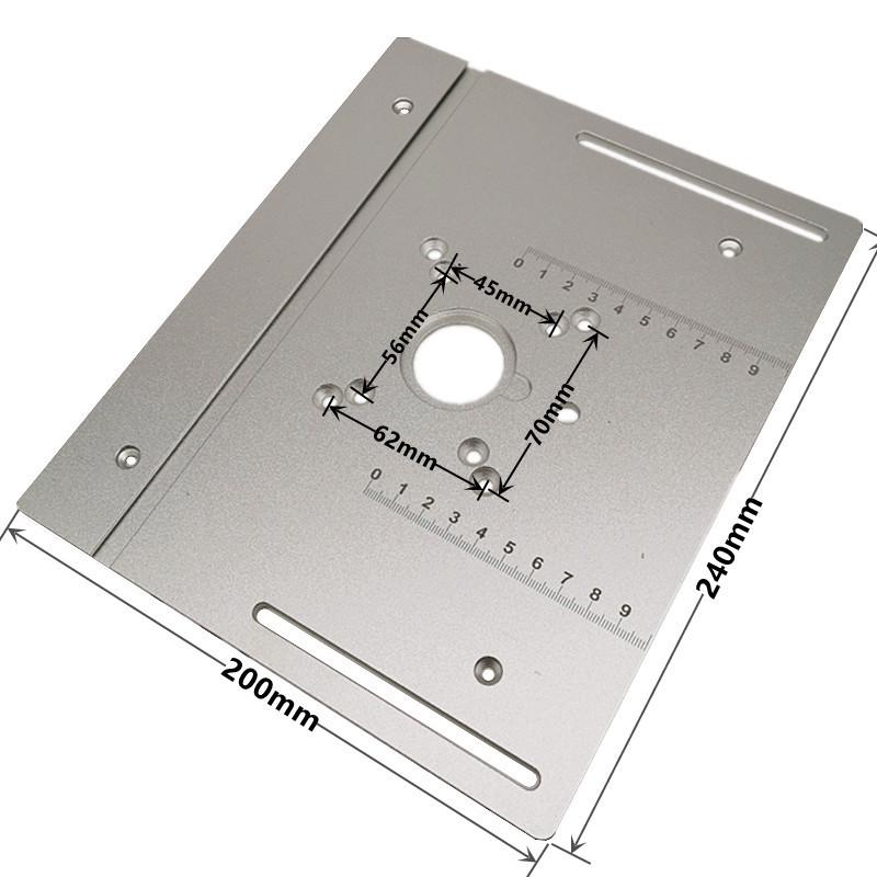 Upgraded Double-Hole Bakelite Router Tabletop Micro Table Saw with Push Ruler & Inverted Plate