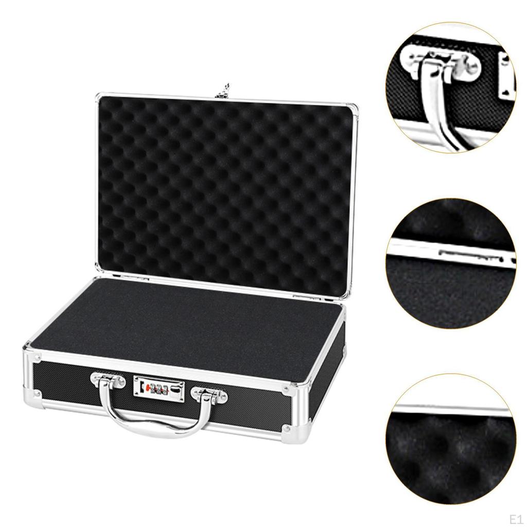 Aluminum Frame Carrying Case with Combination Lock for Personal Items Foam Insert Tool Box