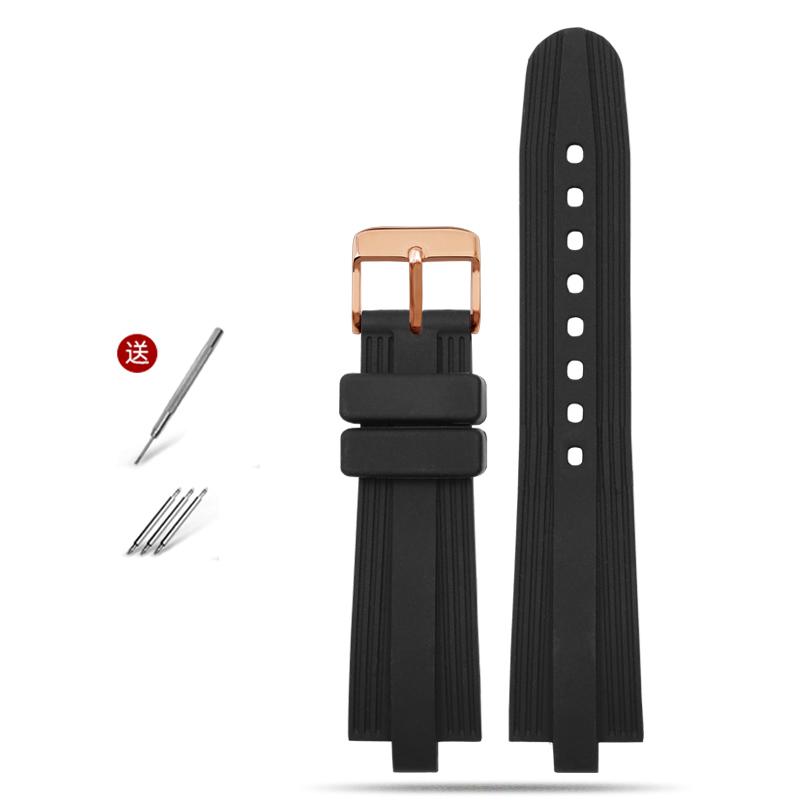 

BRETA 22*8mm 24*8mm convex silicone strap for Bulgari DIAGONO Men Women Soft Comfortable Waterproof Watchbands Rubber 22*7MM 0mm