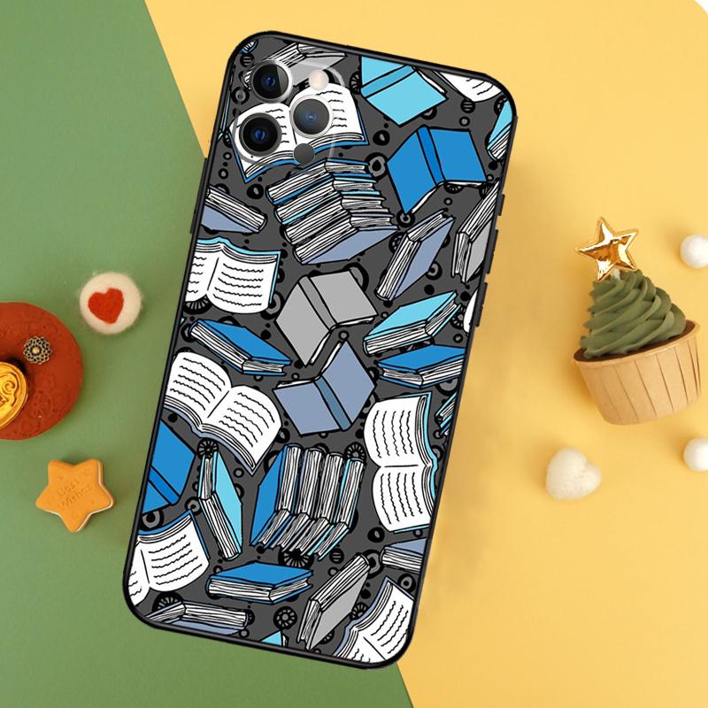 Read Books illustration Funda For iPhone 11 12 13 14 16 15 Pro Max Mini XS Max X XR SE2 7 8 14 16 15 Plus Phone Case