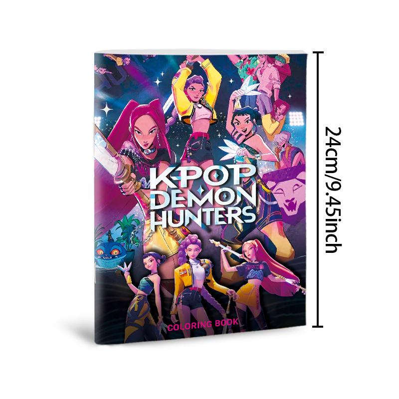 

Latest 56Page K-Pop Demon Hunters Picture Book Anime Peripheral Line Art Coloring Book Children s Album Coloring Painting 24*17cm