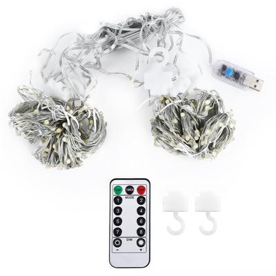 3x3 m 300LED Vorhang Lichterkette USB Fernbedienung Lampe Weihnachten Hochzeit Party Dekoration