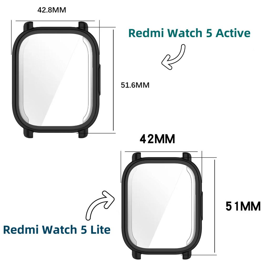 Hülle für Redmi Watch 5 Lite / 5 Active TPU Schutzhülle Weiche Schutzschale Bumper Schutzhülle für Redmi Watch5 5lite