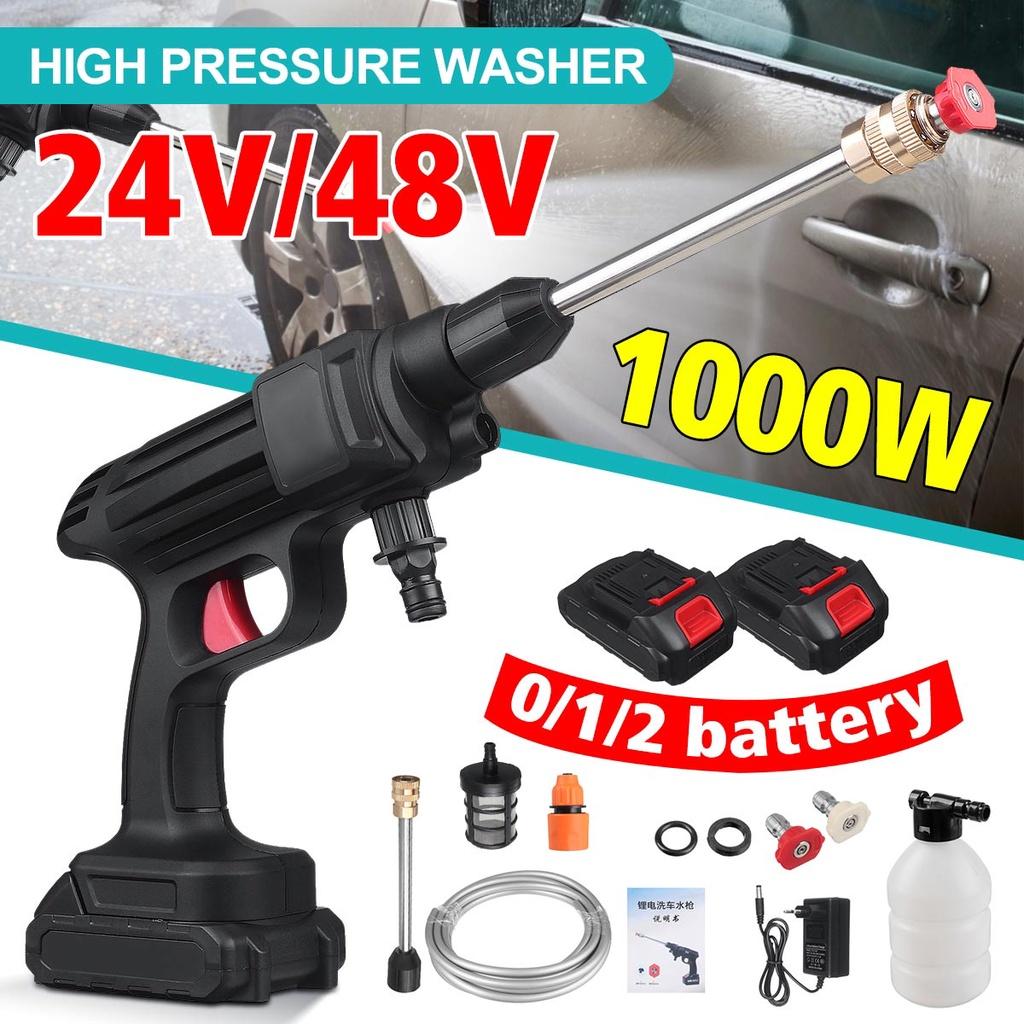 1000W 48V 24V 88000mAh Cordless High Pressure Car Washer Water Gun Lithium Battery Portable High Pressure Washer Foam Generator