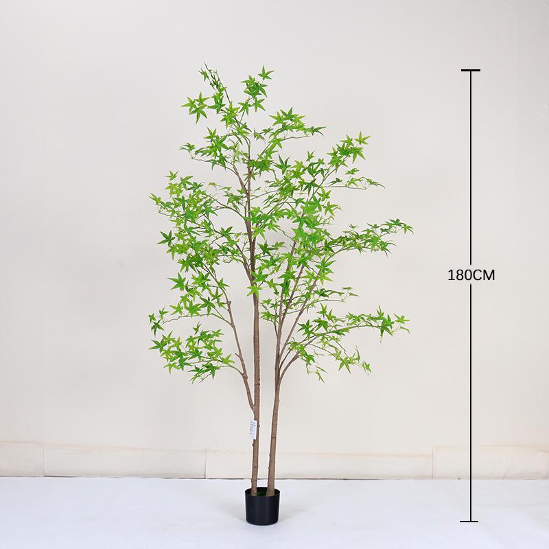 Multi-Stem Maple Tree Simulation: Floor-Standing Potted Plant for Home, Living Room, or Window Display