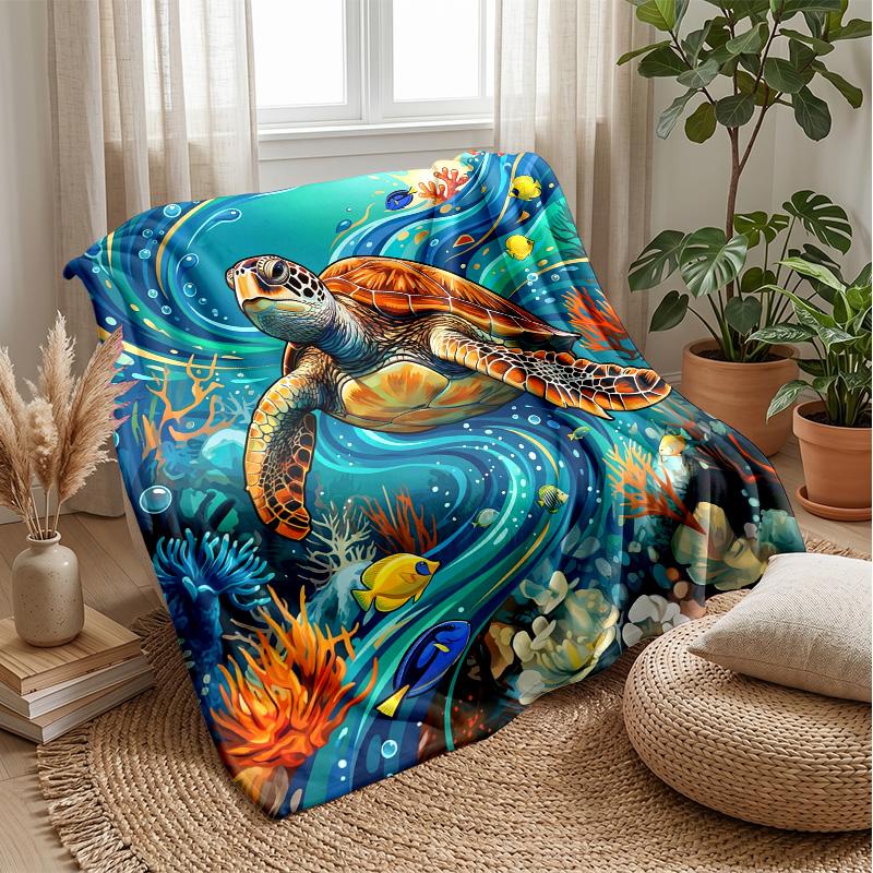Oceanic Adventure Theme blanket Lightweight Warm Flannel Blanket Decorative Throw Blanket for Home Decoration