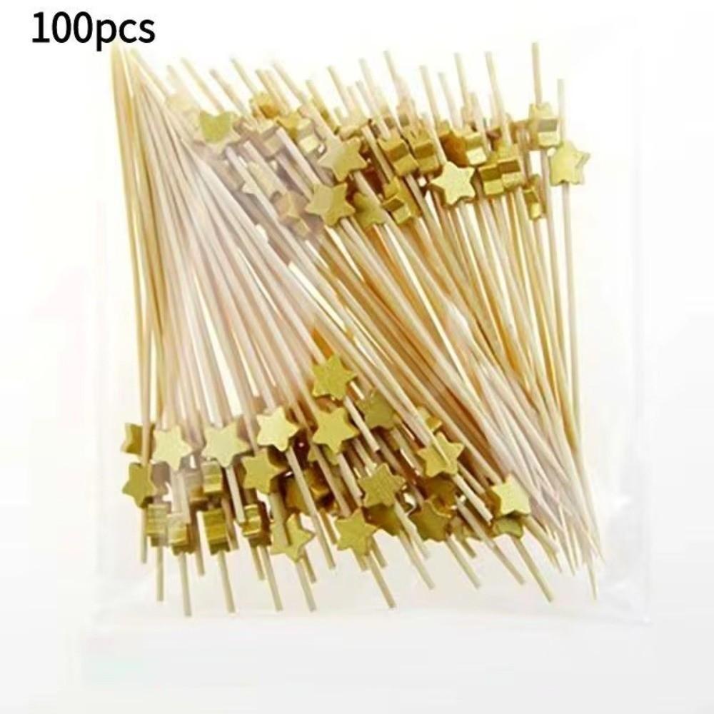 

100 шт. Дерев яні коктейльні виделки Одноразові палички для фруктів Нові декоративні палички Пікнік