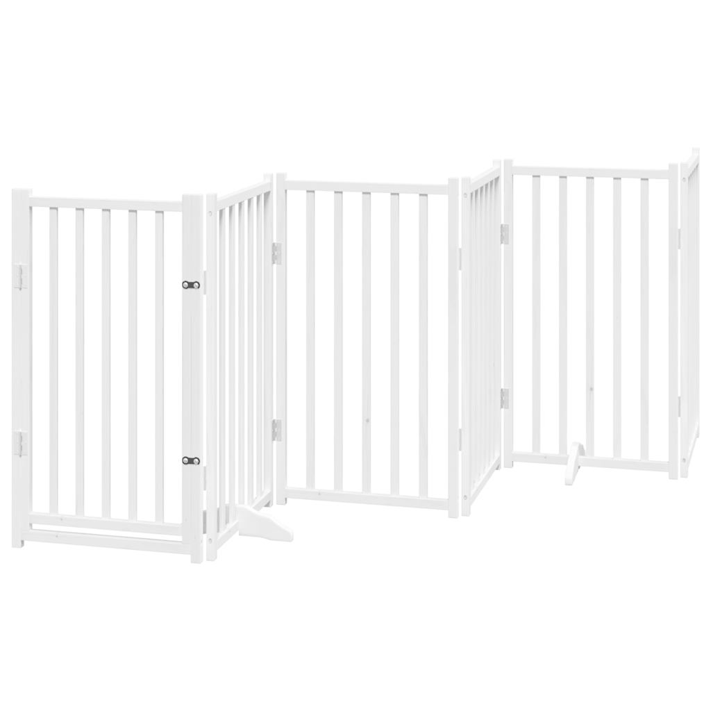 6 Piece Foldable White Dog Gate