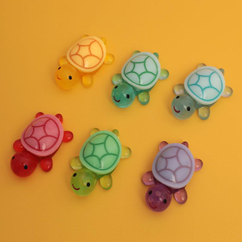Colorful Luminous Mini Resin Turtle Toy - Glowing Marine Animal Model