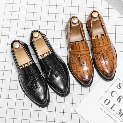Trend Business Leather Shoes Men High Quality Social Men’s Dress Shoes Tassels Wedding Shoes Office Leather Formal Shoes Male