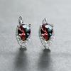 New drop-shaped emerald zircon plated champagne gold ear buckle wedding earrings women's jewelry