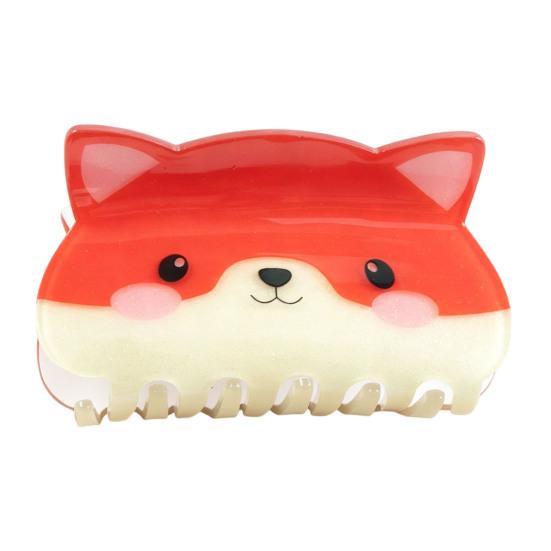 Hair Claw Cartoon Panda Fox Design Back Head Hair Clip Anti-slip Teeth Strong Grip Shark Hair Clip Lightweight Hair Accessory