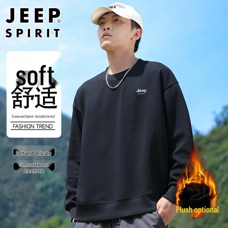 JEEP SPIRIT Men's Loose Fit Round Neck Sweatshirt