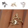 Women's Fashion Jewelry Harry Potter Deathly Hallows Glasses Ring Vintage Punk Gold Knuckle Finger Ri