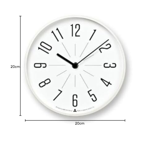Lemnos Jiji AWA13-03 WH Analog Wall Clock, Tabletop or Wall Clock with Stand, Aluminum, White