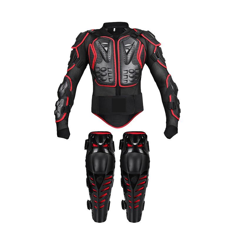 Giacca Corazza da Moto Set Ginocchiere Off-Road ATV Dirt Bike Protezione per Pendolarismo Urbano