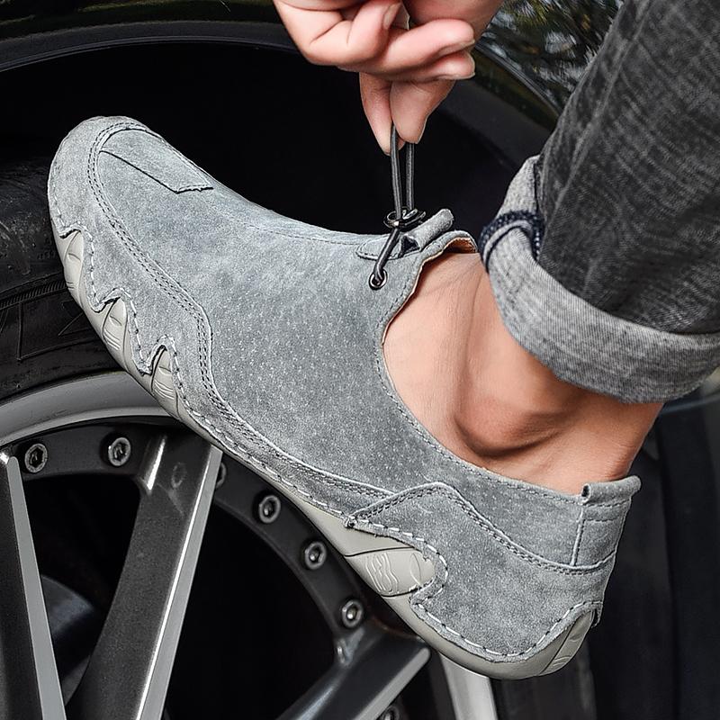 Men High Quality Loafers Men Casual Shoes Moccasins Slip On Men's Flats Men Shoes Male Driving Shoes Elastic Pig Leather Shoes