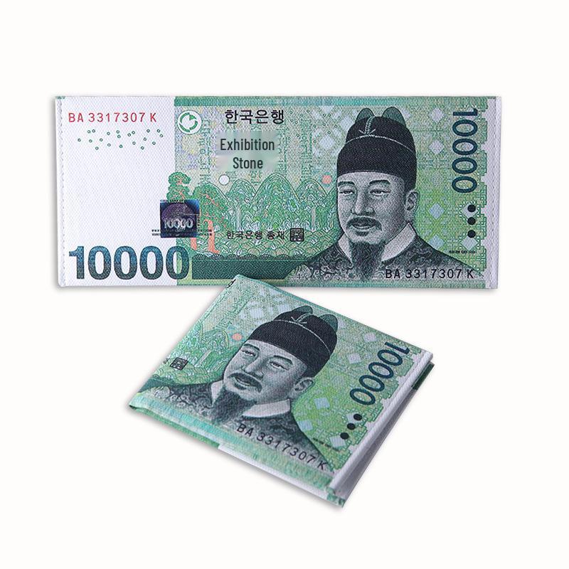 Men's Creative Wallet: Currency Print Canvas Card Holder, Customizable Designs Available