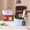 House Shape Makeup Bag Cute Cosmetic Storage Case with Top Handle Travel Toiletry Organizer Tote for Home Business Trips Vacation Use