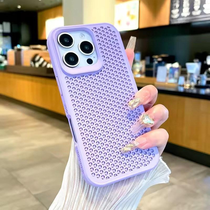 Dissipate Heat PC Case For iPhone 16 15 14 13 12 11 Pro Max Plus Breathable Hard Back Cover