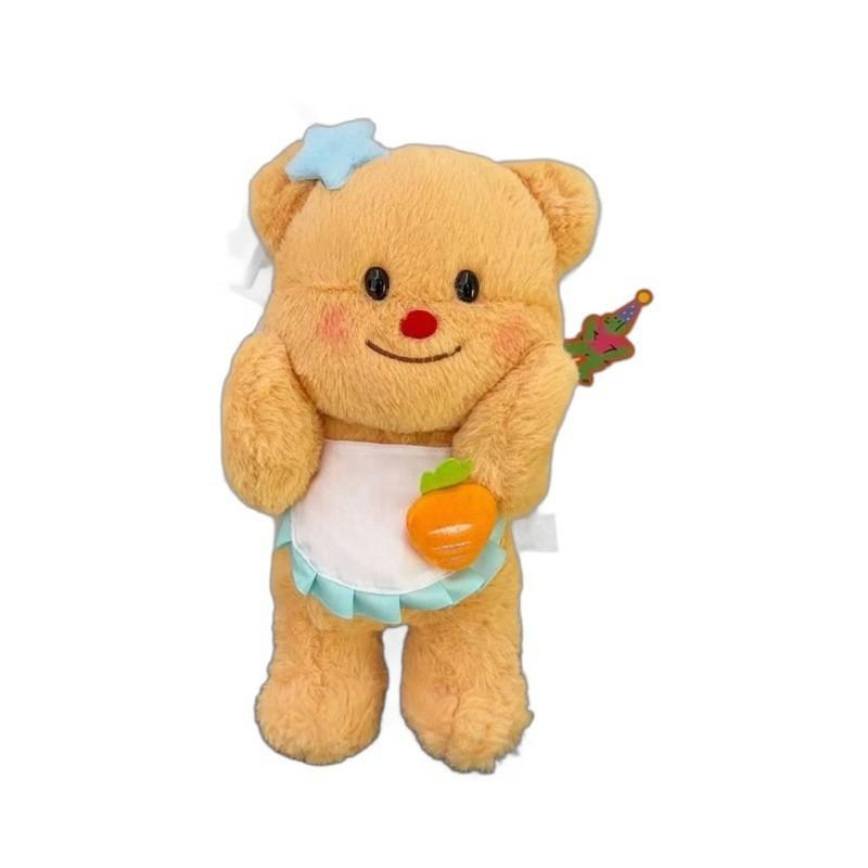 Cute Bear Butter Plush Toys Cartoon Stars Hairpin Apron Doll Children Gifts