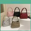Stylish Quilted Large-capacity Handbag Trendy Geometric Tote For Winter