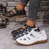 Cross-border Large Size 2026 Summer Handmade Vintage Sandals Soft-soled Mother's Shoes Hollow-out Breathable Velcro Casual Women's Shoes