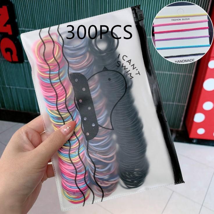 200/300/500 Pack High-quality Elastic Nylon Hair Bands For Girls Colorful Rubber Band Kids Hair Accessories Headdress