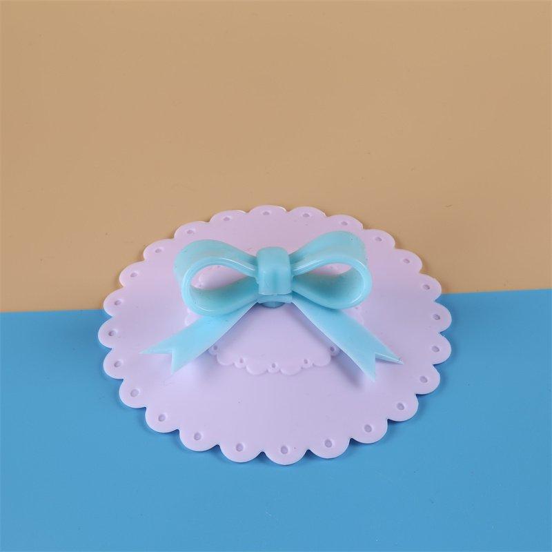Silicone Green Flower, Cartoon Bow-tie Cat Water Cup, Ceramic Cup Lid, Silicone Sealed Cup Lid