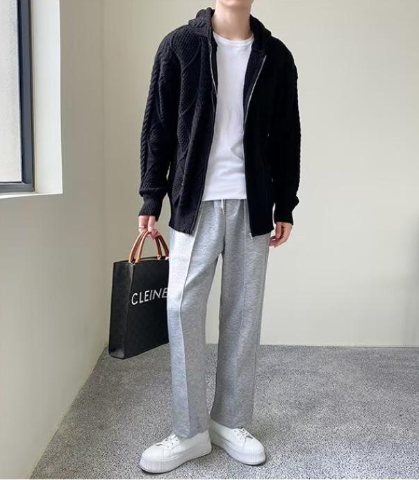 Men's Trendy Vintage Lazy Style Cardigan Hoodie Knitwear Sweater Jacket