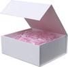 White Magnetic Closure Folding Gift Box for Weddings and Christmas, Lipstick Storage, Flip-Top Design