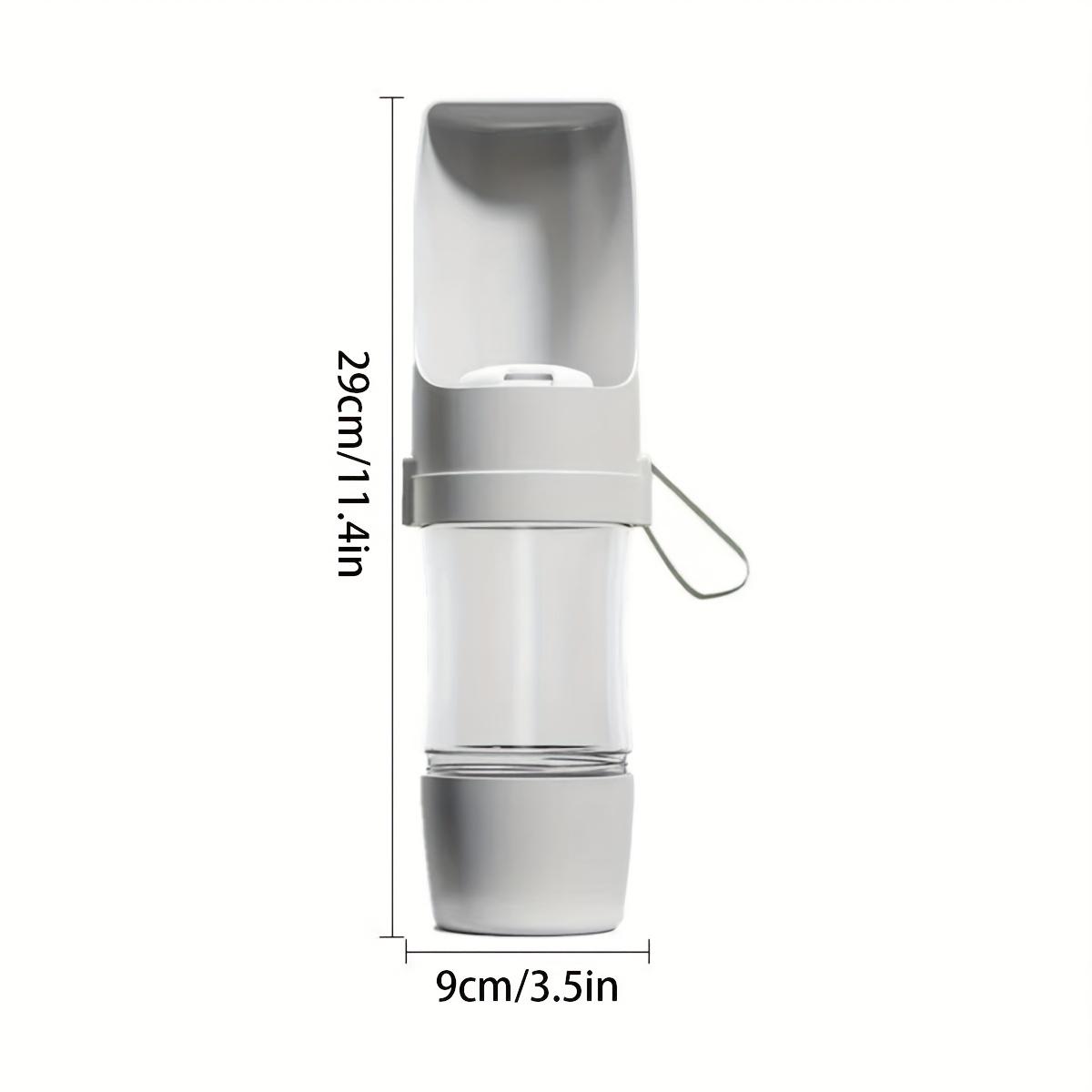 

Портативная бутылка для воды для собак с контейнером для еды, дорожная чашка для воды для собак для улицы, пластиковый материал, легко носить для походов и поездок с питомцами серый