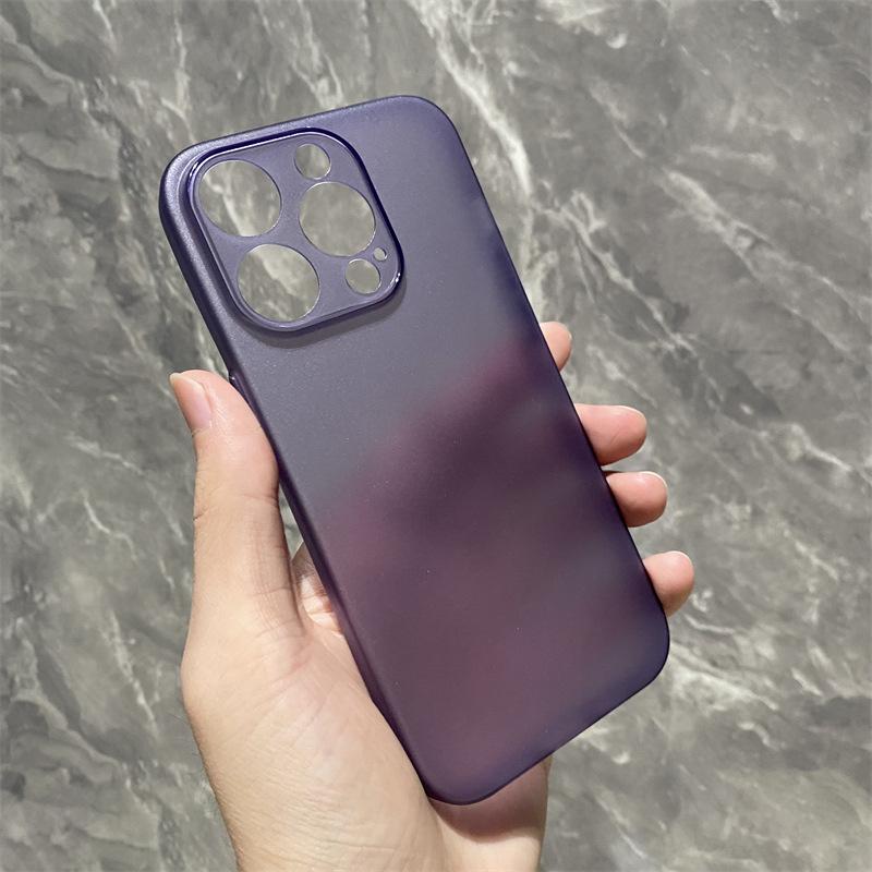 Ultra-thin Protective Frosted Case for iPhone 15 Pro Max - Soft Shell, Bare Metal Feel 15 Pro темно-фиолетового