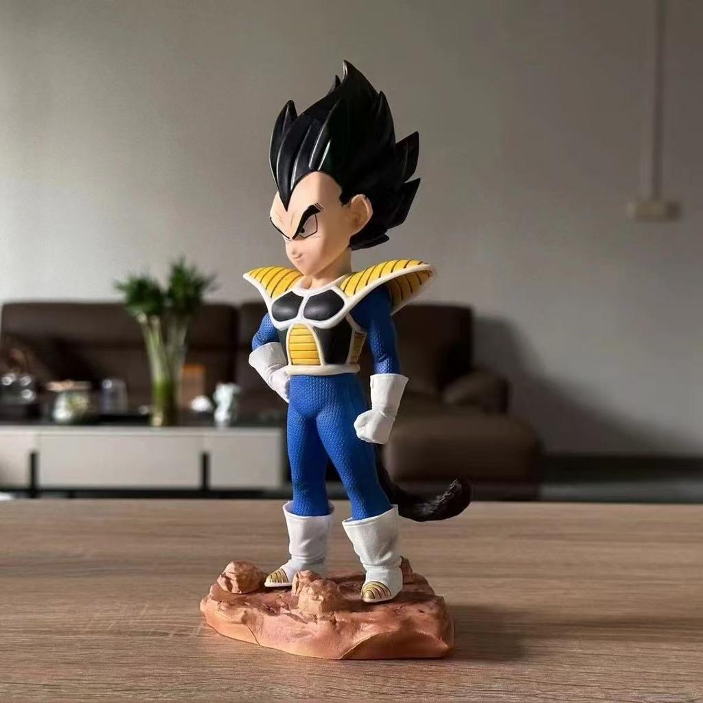 21cm Anime Dragon Ball Childhood Small Vegeta Prince Action Figure Model PVC Toy Doll Desktop Decorate Gift