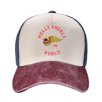 Hell Angel Motorcycle Club Baseballové šiltovky Outfit Retro Distressed Denim Washed Snapback Klobúk Unisex štýl Outdoorové aktivity Klobúk