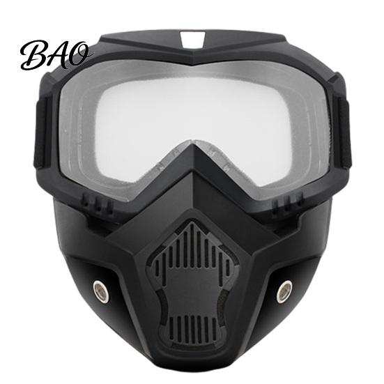Clear Vision Work Goggles Full Face Goggle Mask, Detachable Cycling Mask with Anti-Fog HD Safety Lens, Large Viewing Hood, Anti-UV Shield for