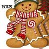 Holiday Scene Layout Accessories Gingerbread Man Wooden Pendant for Christmas Tree Decoration, Rustic Xmas Hanging Traditional Crafts Ornaments